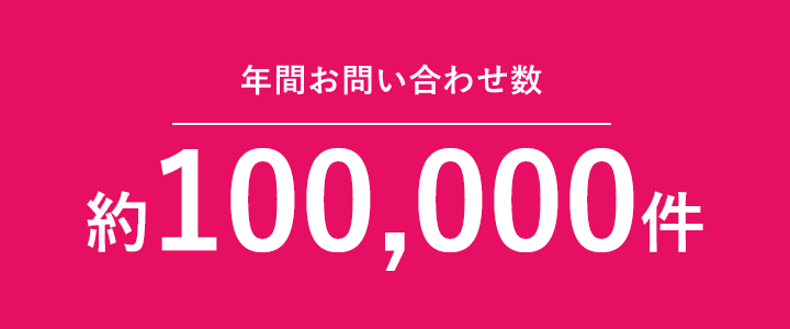 お問い合わせ数年間約約100,000件